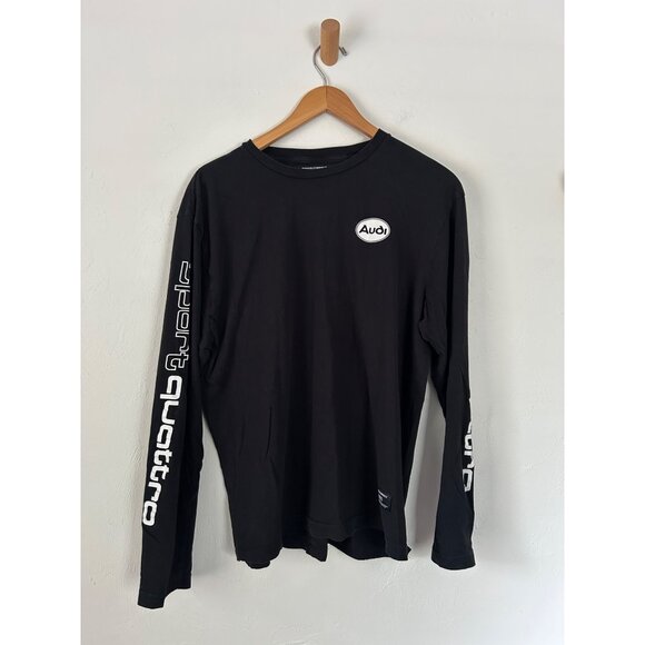 Period Correct Men's Sz Large LAudi Sport Quattro Black Long Sleeve - Picture 11 of 11